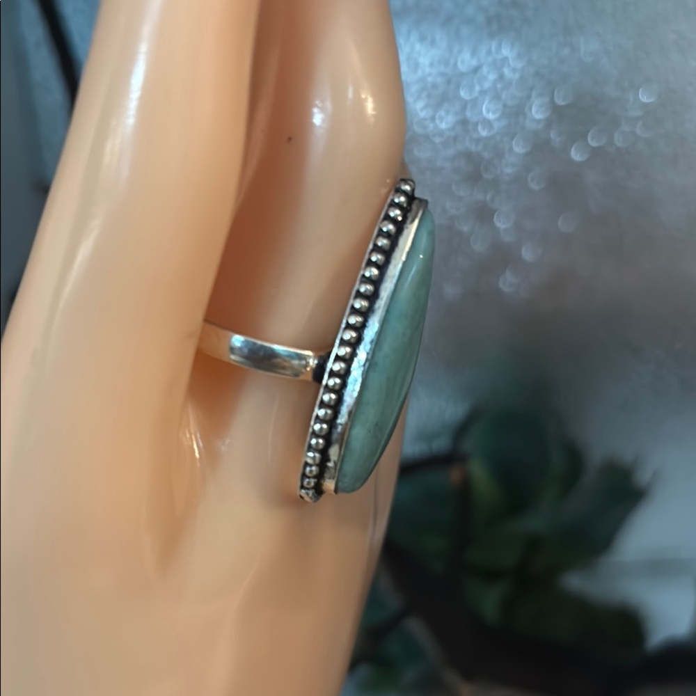 Size 11.5 Amazonite Statement Ring Wow - image 3